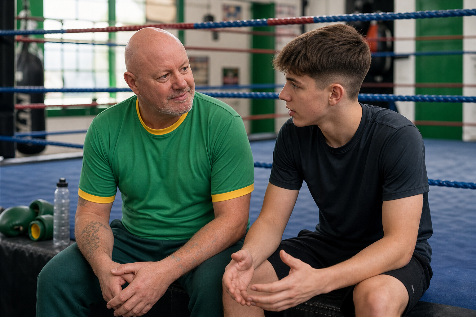 A Cricklewood Boxing coach supporting a young person