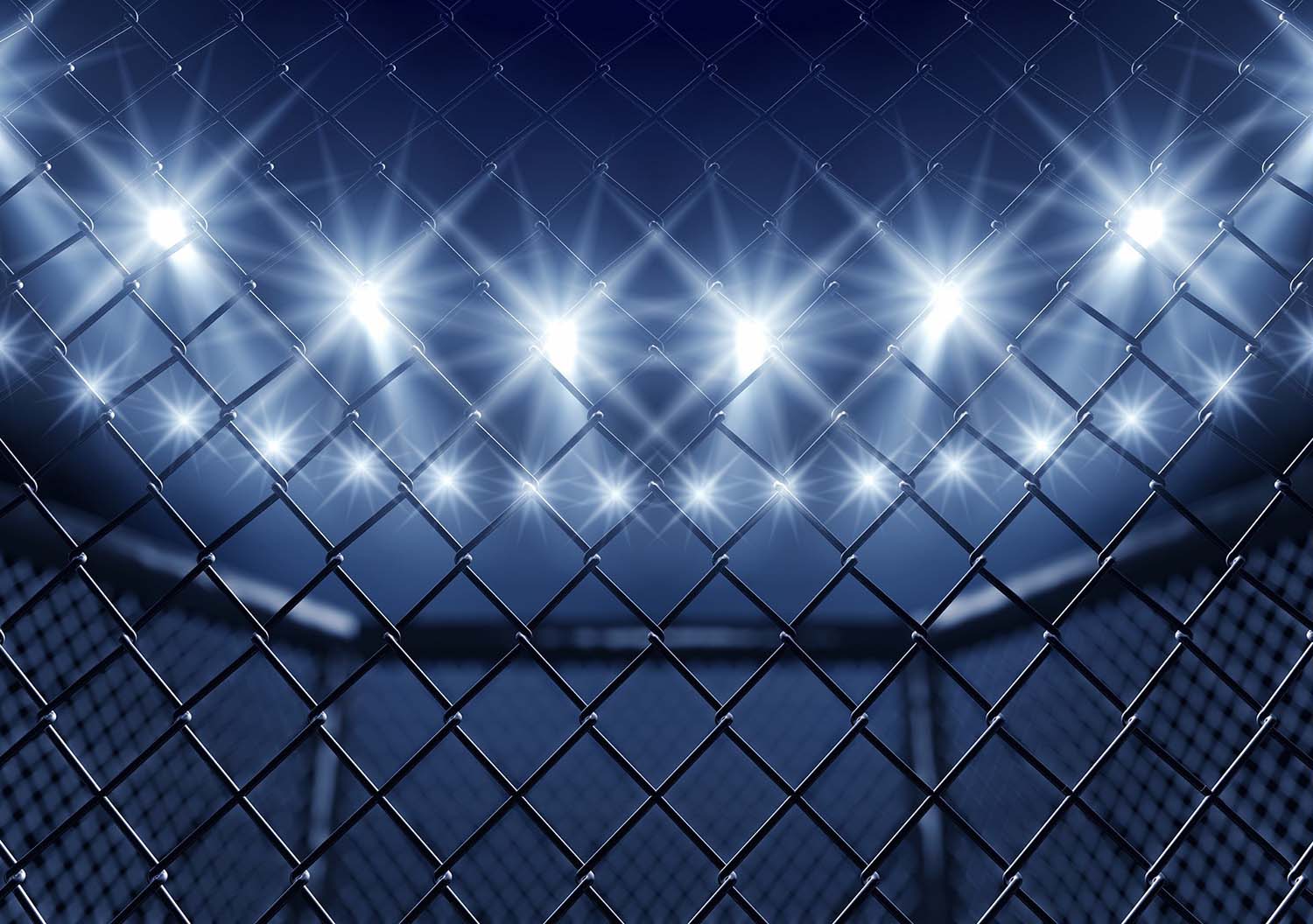 Boxing training equipment under gym lights
